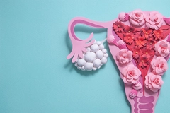 Women's reproductive system with flowers
