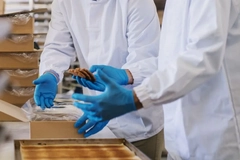 A group of people wearing gloves