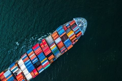 Image Cargo vessel transporting food.