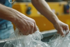 Close-up of a person holding a plastic bag