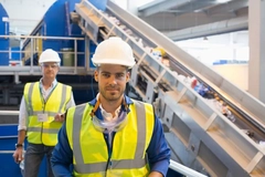 Image recycling worker in factory