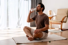 Image Man drinking protein shake after workout