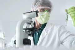 Man checking botanical quality