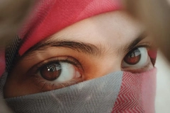 Portrait of a woman with headscarf