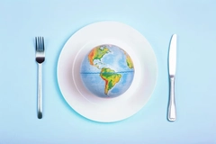 Planet Earth on a plate
