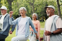 Healthy seniors working out