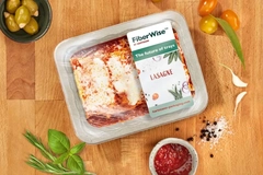 Image A plastic container with food on it