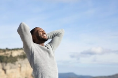 Image Relaxed man outside