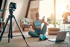 fitness influencer creating content