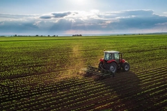 Image tractor harvesting food