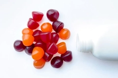Image Gummy supplements from a bottle