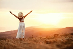 Happy woman outside