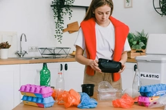 woman recycling