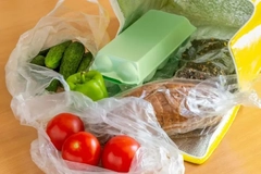A group of food in plastic bags