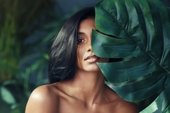 Indian woman standing outside in nature