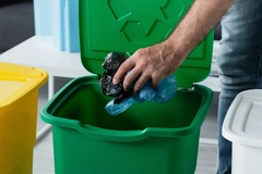 Person recycled flexible plastic