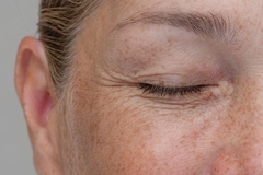 closeup of an eye closed