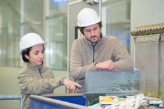 Recycling facility workers