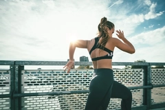 Woman endurance athlete running