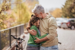 Image father and daughter hug