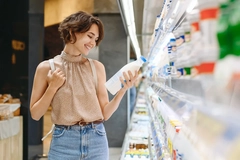 Image Woman shopping for dairy products