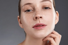Image Woman with clear skin closeup portrait