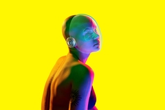 Image Person wearing futuristic mask