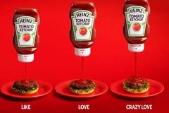 Image three bottles of ketchup with different flows
