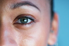 closeup of eye looking at a screen
