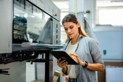 Image Woman involved in digital printing
