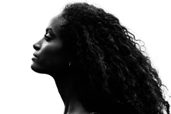 Image Woman side profile black and white
