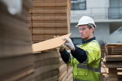 Image working looking at cardboard box