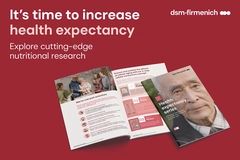 Image DSM-Firmenich Health Expectancy Series brochure promoting cutting-edge nutritional research and healthier aging