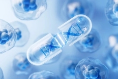 Illustration of DNA inside a capsule Illustration of DNA inside a capsule