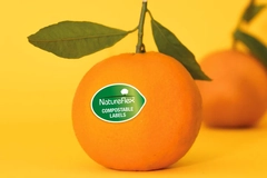 Image orange with compostable label