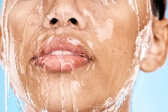 Image Woman with watery skin closeup