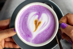 Image Purple-colored coffee.