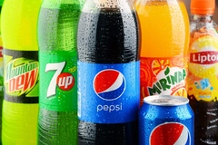 Image Bottles of assorted PepsiCo soft drinks.