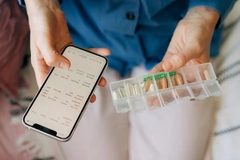 Image Person checking supplement regimen