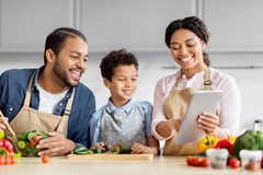 Image Family cooking in the kitchen