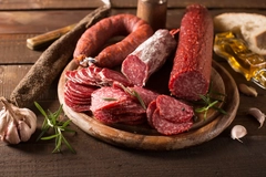 Image A variety of cultured meat on display.