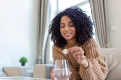 Image Woman adding tablet to water