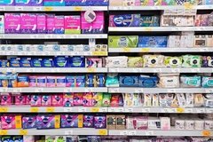 Image period care products in a shop