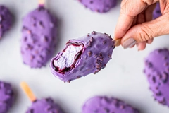 Image Exberry color concepts in ube inspired ice cream.
