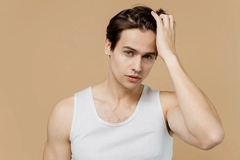 Image man with full head of hair