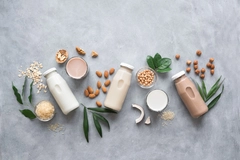 Image Various plant-based milks.