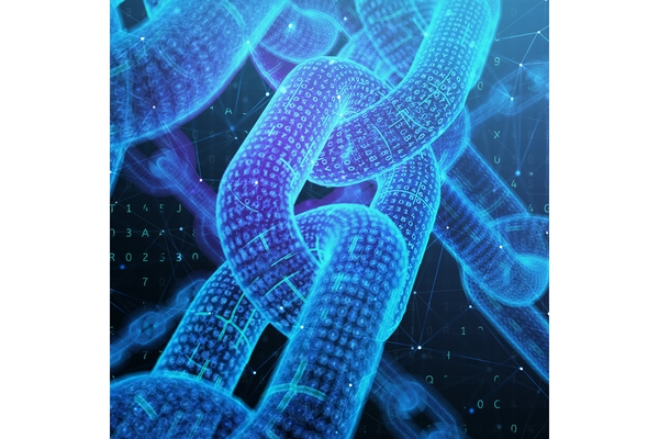 Image Digital blockchain concept.