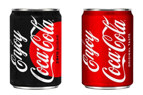 Classic Coca-Cola can design with bold red and white colors