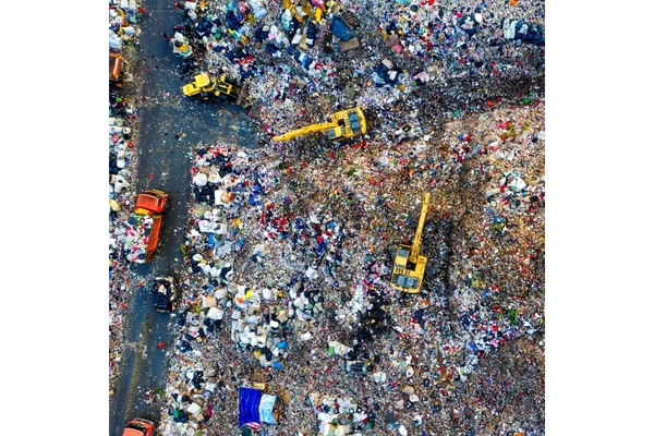 Image aerial view of landfill