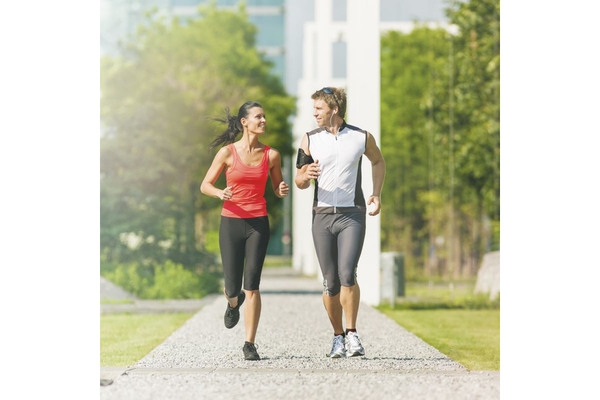 Image Two people running.